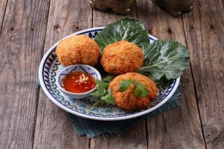Croquettes de riz au jambon et Vache qui rit