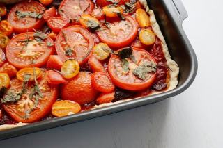 Clafoutis de tomates au gorgonzola - Recette salée